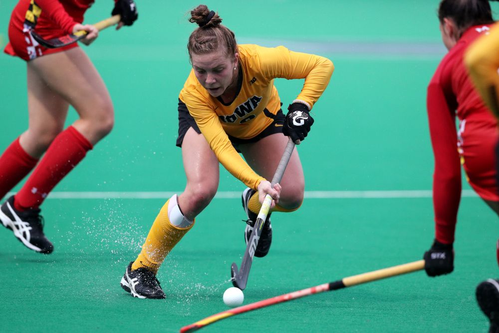 Iowa Hawkeyes Nikki Freeman (8) against Maryland during the championship game of the Big Ten Tournament Sunday, November 4, 2018 at Lakeside Field in Evanston, Ill. (Brian Ray/hawkeyesports.com)