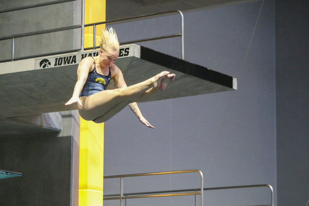 Thelma Strandberg during Iowa women’s swimming and diving vs Rutgers on Friday, November 8, 2019 at the Campus Wellness and Recreation Center. (Lily Smith/hawkeyesports.com)