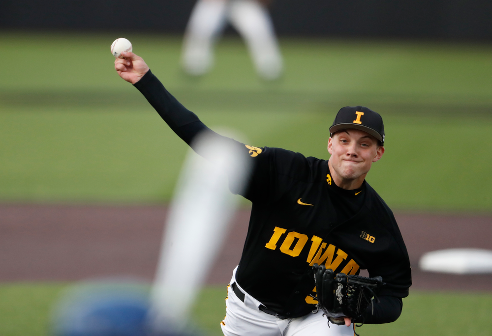 Jake McLaughlin against the Ontario Blue Jays Friday, September 21, 2018 at Duane Banks Field. (Brian Ray/hawkeyesports.com)
