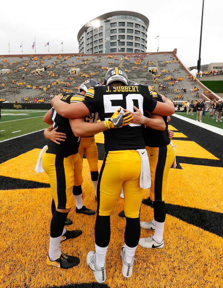 Iowa Hawkeyes long snapper Jackson Subbert (50) against the Northern Illinois Huskies Saturday, September 1, 2018 at Kinnick Stadium. (Brian Ray/hawkeyesports.com)
