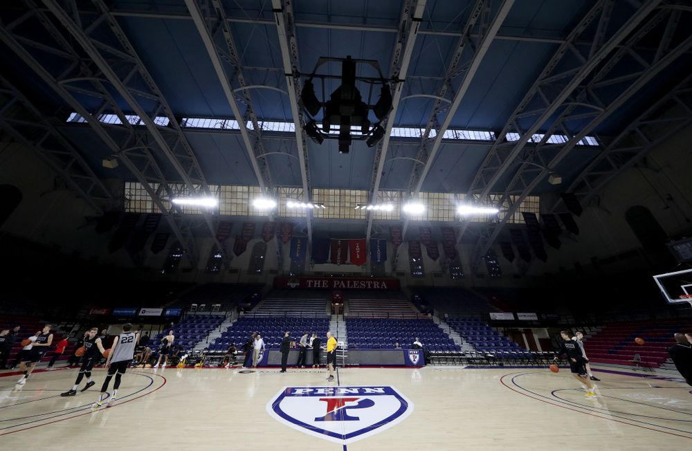 The Iowa Hawkeyes practice at the Palestra Friday, January 3, 2020 in Philadelphia. (Brian Ray/hawkeyesports.com)