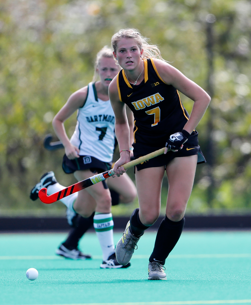 Iowa Hawkeyes Ellie Holley (7) against Dartmouth Friday, August 31, 2018 at Grant Field. (Brian Ray/hawkeyesports.com)