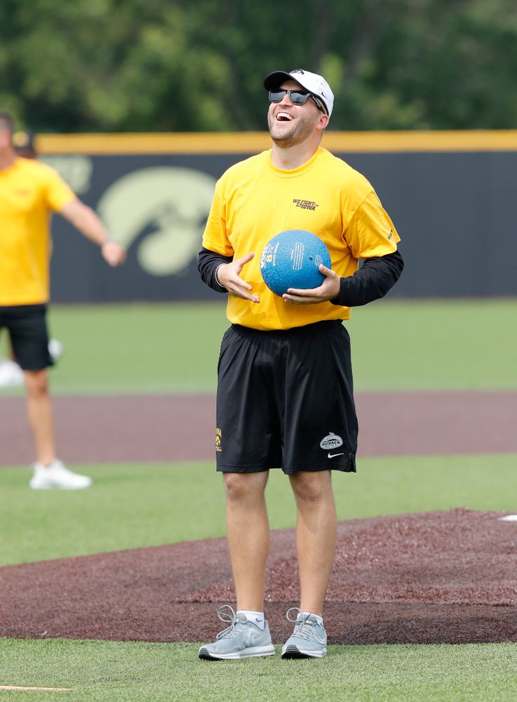 Assistant Director of Football Operations Ben Hansen during the Iowa Student Athlete Kickoff Kickball game Sunday, August 19, 2018 at Duane Banks Field. (Brian Ray/hawkeyesports.com)