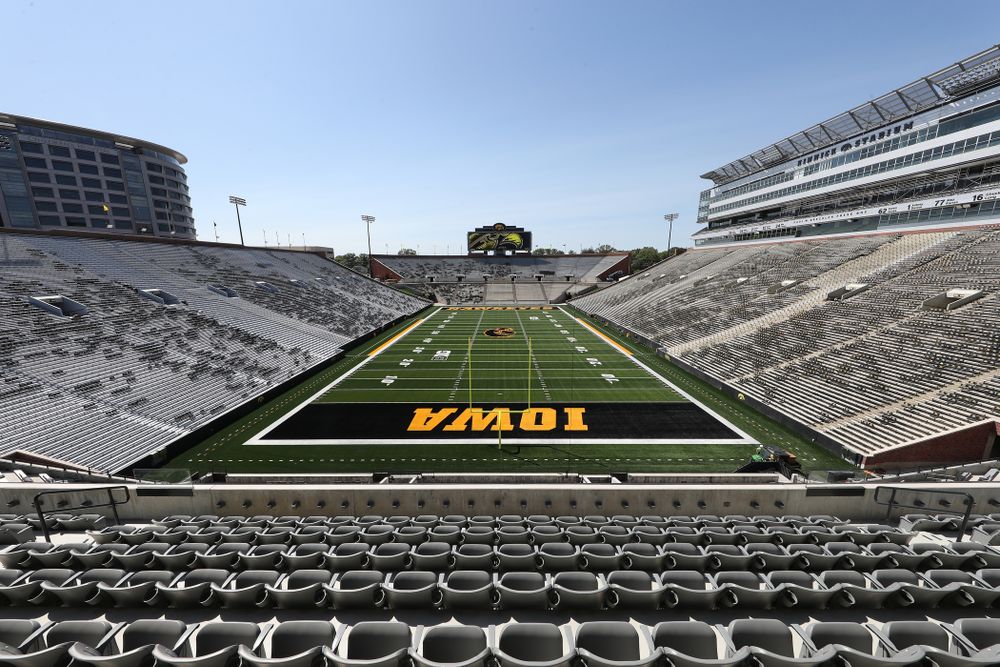 The view from the club level in the new north end zone of Kinnick Stadium Friday, August 9, 2019. (Brian Ray/hawkeyesports.com)