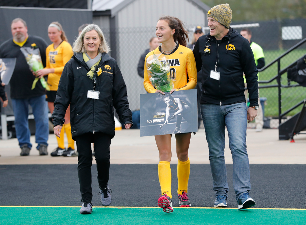 Iowa Hawkeyes Isabella Brown (10) during senior day before their game against Maryland Sunday, October 14, 2018 at Grant Field. (Brian Ray/hawkeyesports.com)
