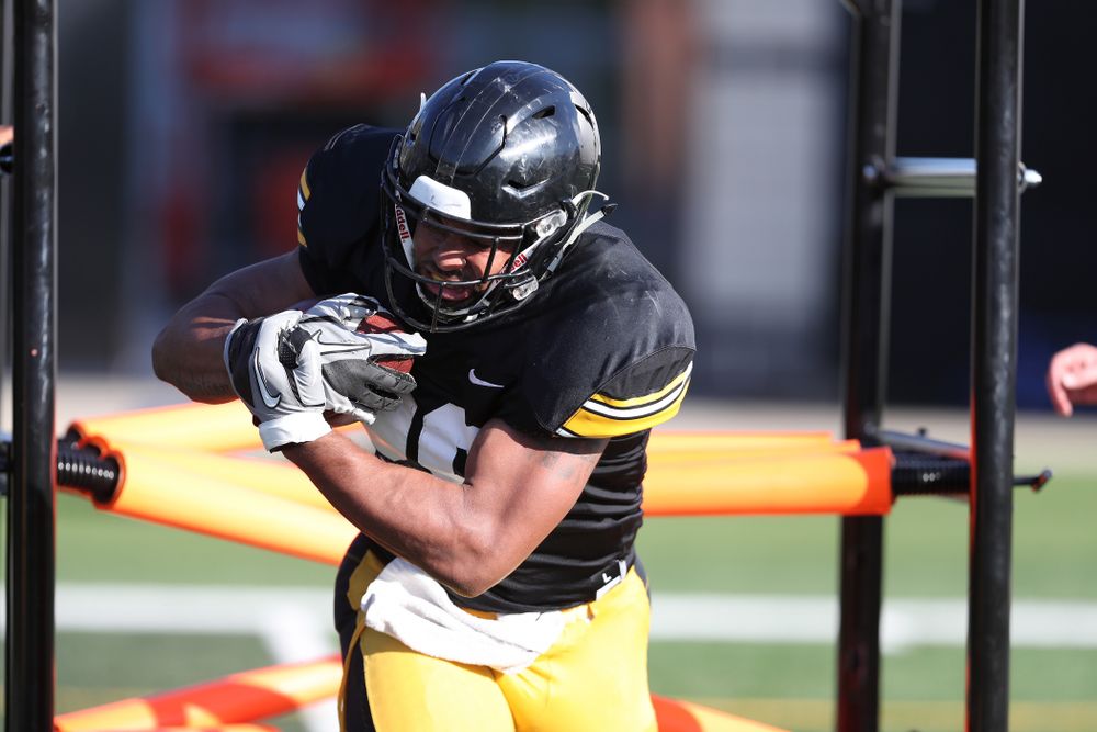 Iowa Hawkeyes running back Toren Young (28) during the teamÕs final spring practice Friday, April 26, 2019 at the Kenyon Football Practice Facility. (Brian Ray/hawkeyesports.com)