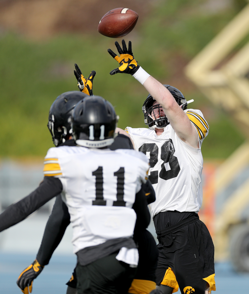 Iowa Hawkeyes defensive back Jack Koerner (28) during Holiday Bowl Practice No. 3 Tuesday, December 24, 2019 at San Diego Mesa College. (Brian Ray/hawkeyesports.com)