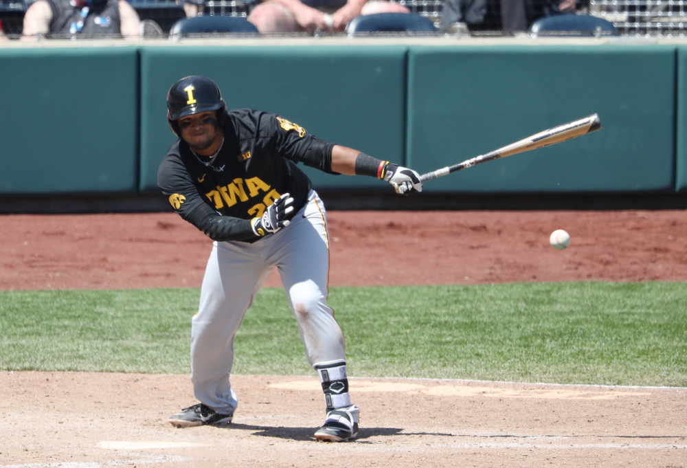 Iowa Hawkeyes Izaya Fullard (20) against the Nebraska Cornhuskers in the first round of the Big Ten Baseball Tournament Friday, May 24, 2019 at TD Ameritrade Park in Omaha, Neb. (Brian Ray/hawkeyesports.com)