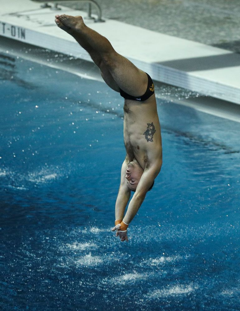 Iowa's Michael Tenney competes in the 200-yard butterfly during the third day of the Hawkeye Invitational at the Campus Recreation and Wellness Center on November 17, 2018. (Tork Mason/hawkeyesports.com)