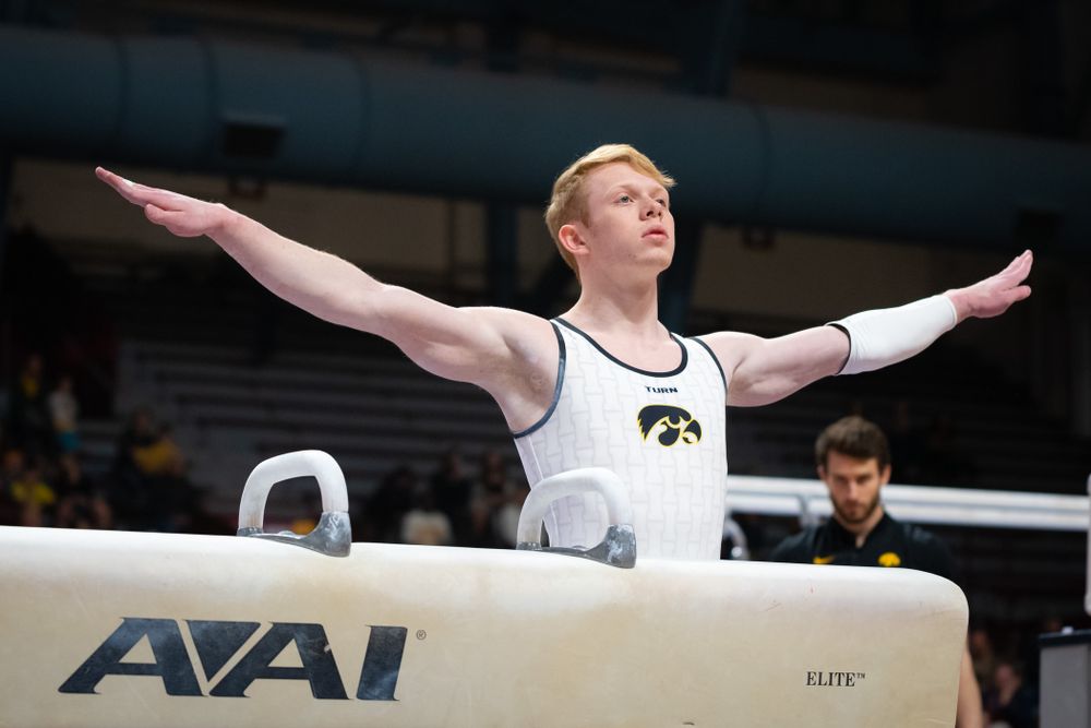 The Iowa Hawekeys against Minnesota and Penn State at the Maturi Pavilion Saturday, March 23, 2019 in Minneapolis, Minn. (C. Morgan Engel/Freelance)