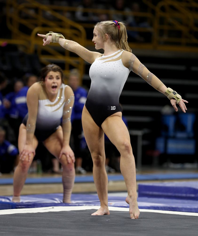 IowaÕs Lauren Guerin competes on the floor against Ball State and Air Force Saturday, January 11, 2020 at Carver-Hawkeye Arena. (Brian Ray/hawkeyesports.com)