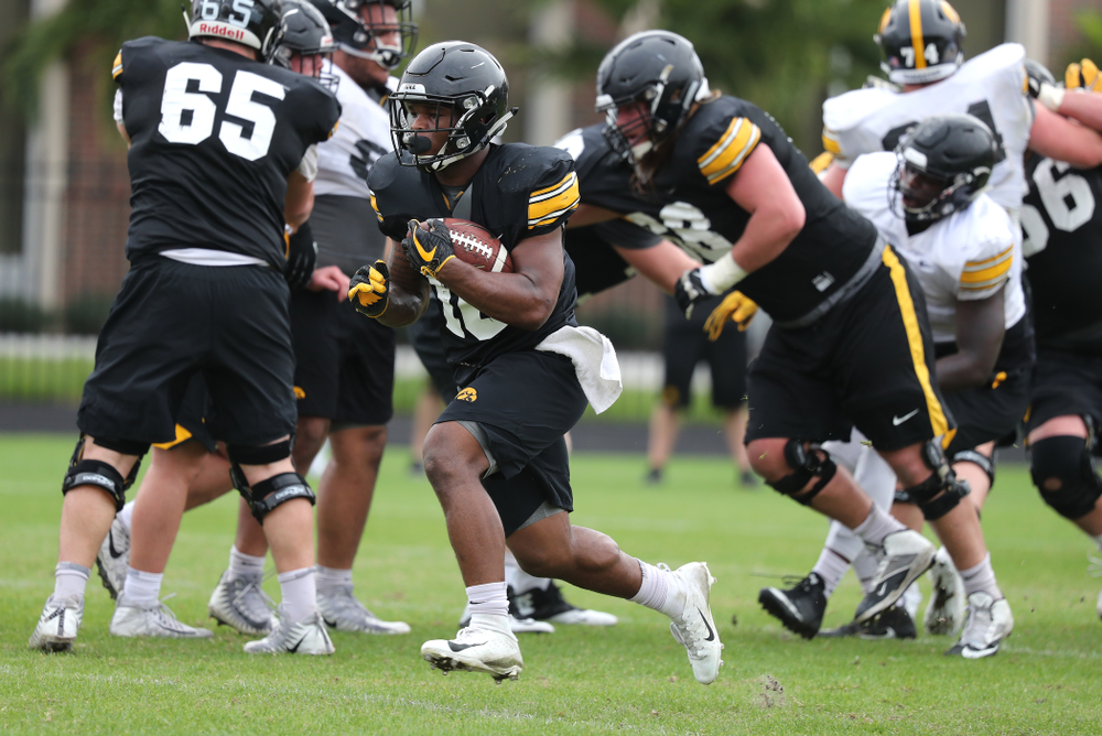 Iowa Hawkeyes running back Mekhi Sargent (10) as the team prepares for the Outback Bowl Saturday, December 29, 2018 at Tampa University. (Brian Ray/hawkeyesports.com)