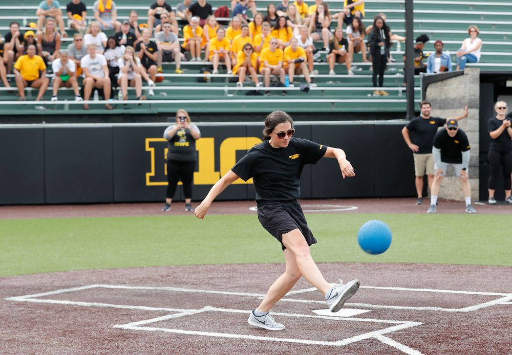 Women's Basketball Director of Operations Kathryn Reynolds during the Iowa Student Athlete Kickoff Kickball game Sunday, August 19, 2018 at Duane Banks Field. (Brian Ray/hawkeyesports.com)