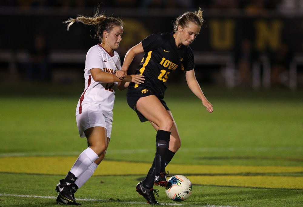 Iowa Hawkeyes forward Jenny Cape (19) during a 2-1 victory over the Iowa State Cyclones Thursday, August 29, 2019 in the Iowa Corn Cy-Hawk series at the Iowa Soccer Complex. (Brian Ray/hawkeyesports.com)