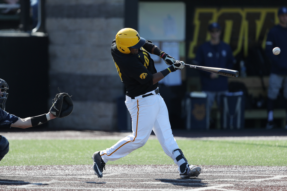 Iowa Hawkeyes Izaya Fullard (20) during game two against UC Irvine Saturday, May 4, 2019 at Duane Banks Field. (Brian Ray/hawkeyesports.com)