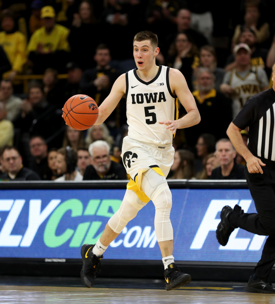 Iowa Hawkeyes guard CJ Fredrick (5) against Penn State Saturday, February 29, 2020 at Carver-Hawkeye Arena. (Brian Ray/hawkeyesports.com)