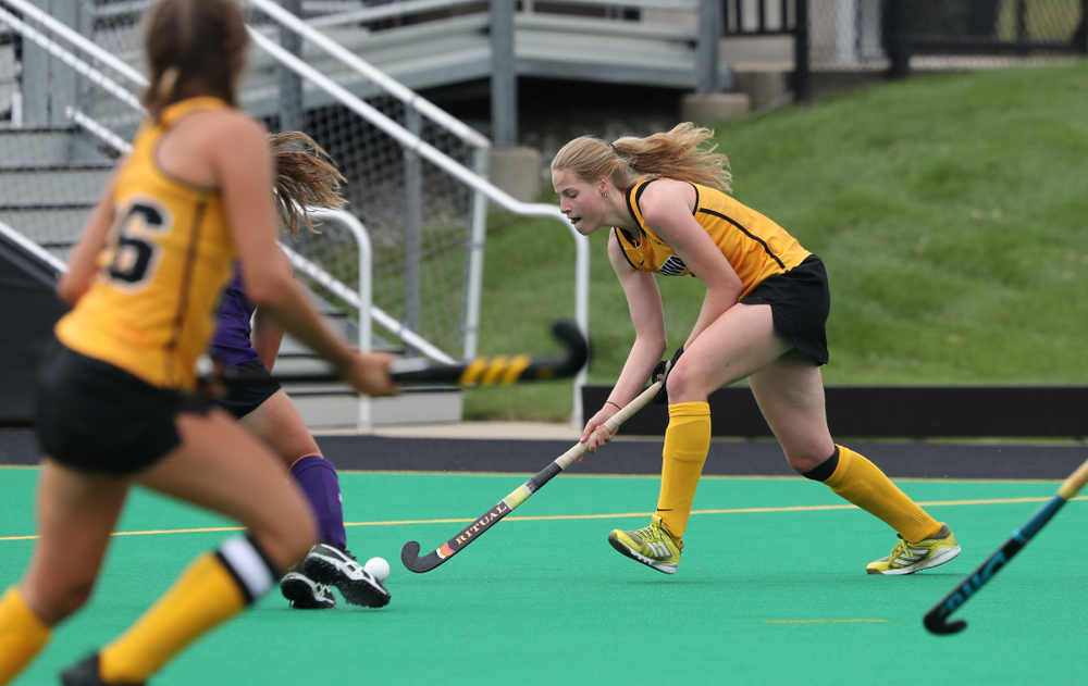 Iowa Hawkeyes Sofie Stribos (9) during an exhibition game against Northwestern Saturday, August 24, 2019 at Grant Field. (Brian Ray/hawkeyesports.com)