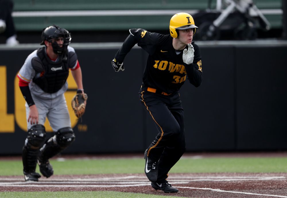 Iowa Hawkeyes Connor McCaffery (30) against Simpson College Tuesday, March 19, 2019 at Duane Banks Field. (Brian Ray/hawkeyesports.com)