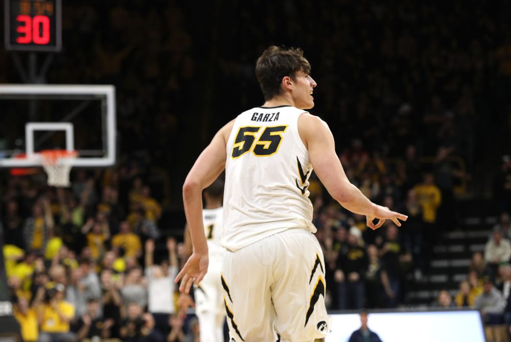 Iowa Hawkeyes forward Luka Garza (55) against the Michigan Wolverines Friday, February 1, 2019 at Carver-Hawkeye Arena. (Brian Ray/hawkeyesports.com)