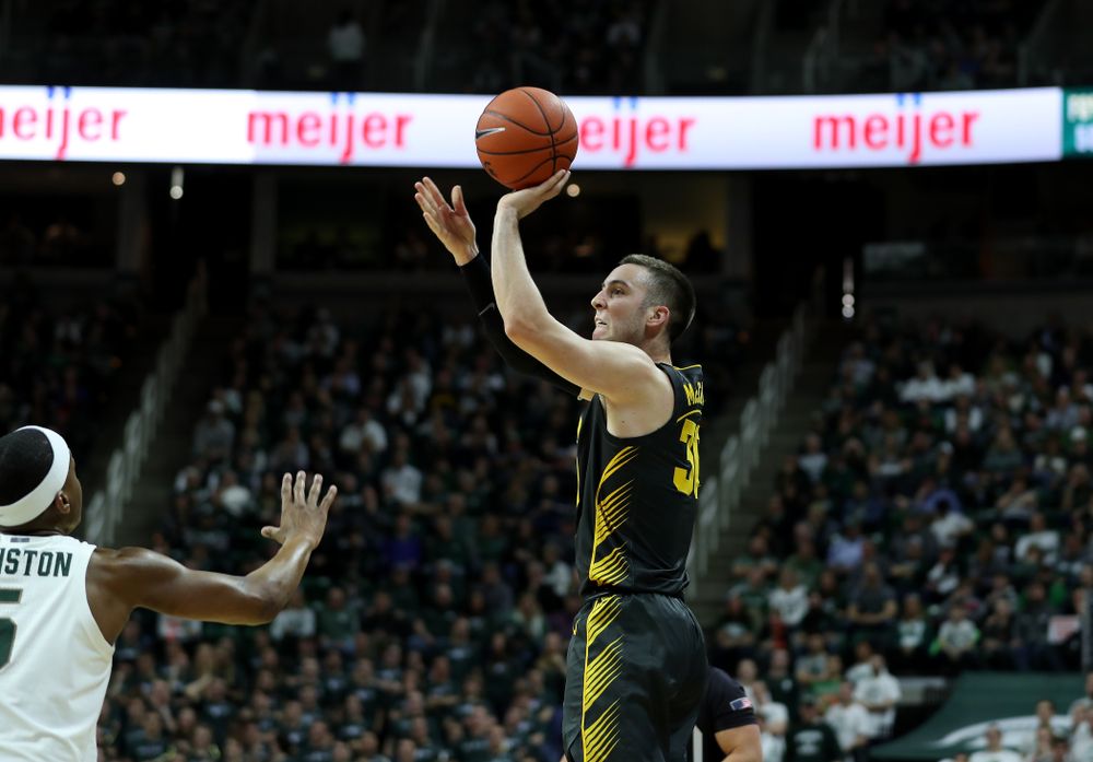 Iowa Hawkeyes guard Connor McCaffery (30) against Michigan State Tuesday, February 25, 2020 at the Breslin Center in East Lansing, MI. (Brian Ray/hawkeyesports.com)