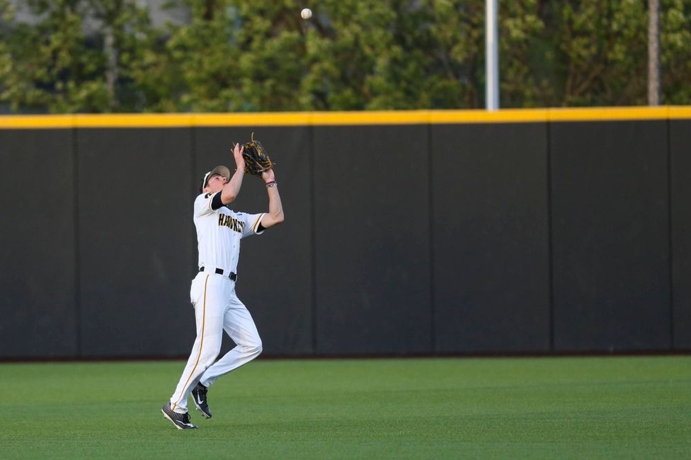 Iowa outfielder Ben Norman at baseball vs Milwaukee on Tuesday, April 23, 2019 at Duane Banks Field. (Lily Smith/hawkeyesports.com)
