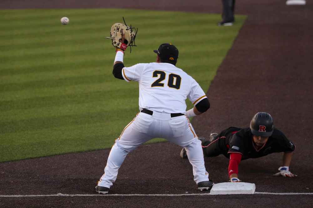 Iowa infielder Izaya Fullard at game 1 vs Rutgers on Friday, April 5, 2019 at Duane Banks Field. (Lily Smith/hawkeyesports.com)