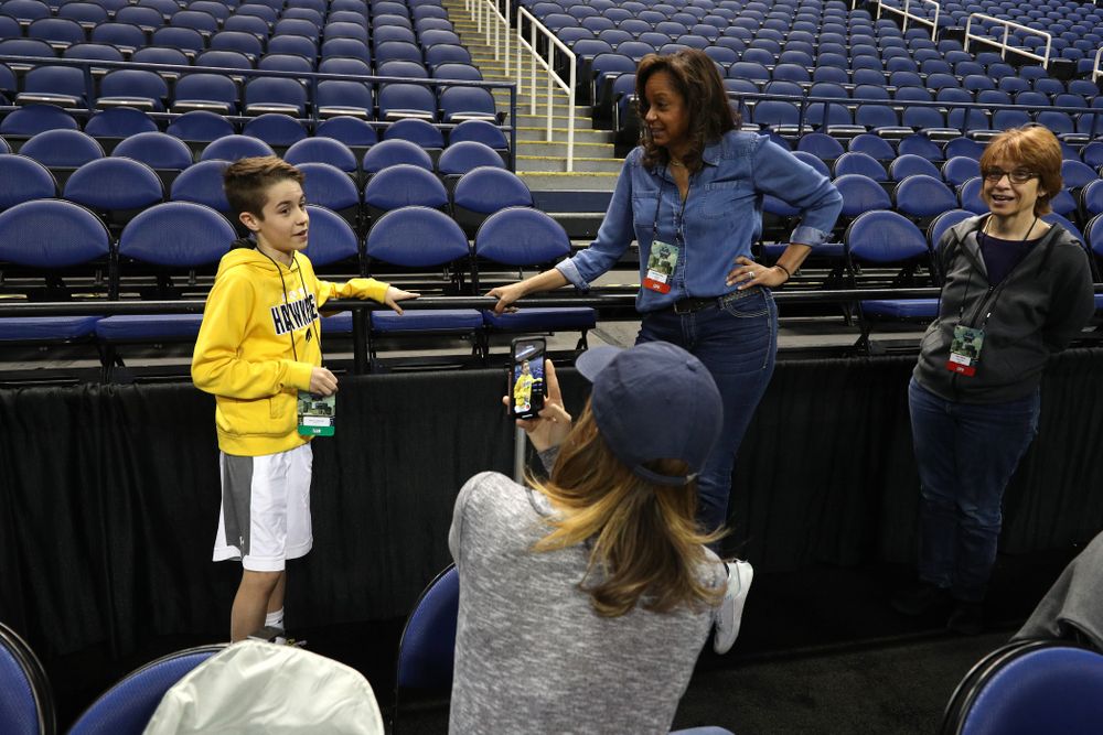 Big Ten Boy Jack talks with ESPN during media and practice as they prepare for their Sweet 16 matchup against NC State Friday, March 29, 2019 at the Greensboro Coliseum in Greensboro, NC.(Brian Ray/hawkeyesports.com)