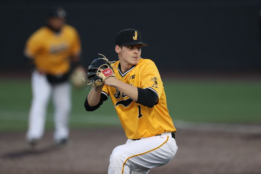 Iowa Hawkeyes Grant Judkins (7) against California State Northridge Sunday, March 17, 2019 at Duane Banks Field. (Brian Ray/hawkeyesports.com)