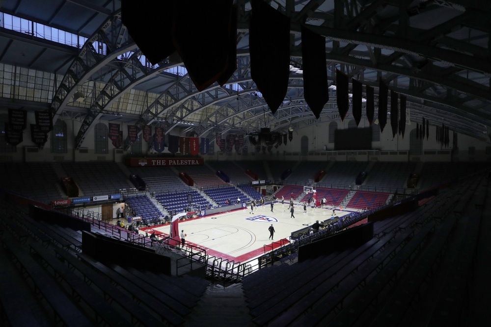 The Iowa Hawkeyes practice at the Palestra Friday, January 3, 2020 in Philadelphia. (Brian Ray/hawkeyesports.com)
