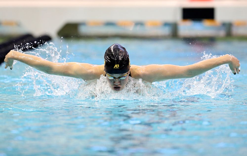 Iowa’s Grace Reeder swims the women’s 400 yard individual medley preliminary event during the 2020 Women’s Big Ten Swimming and Diving Championships at the Campus Recreation and Wellness Center in Iowa City on Friday, February 21, 2020. (Stephen Mally/hawkeyesports.com)