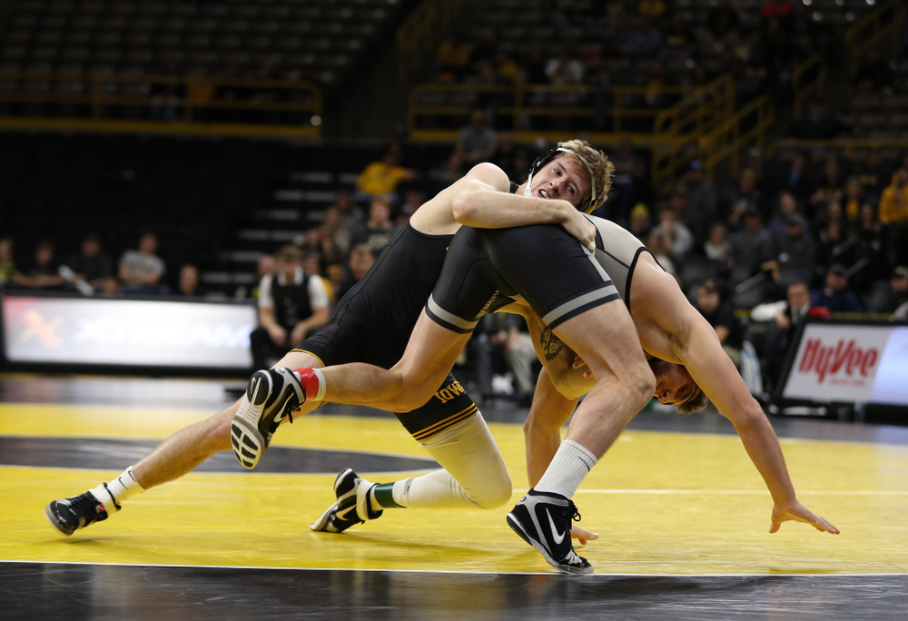 Iowa's Mitch Bowman wrestles Purdue's Christian Brunner at 197 pounds Saturday, November 24, 2018 at Carver-Hawkeye Arena. (Brian Ray/hawkeyesports.com)