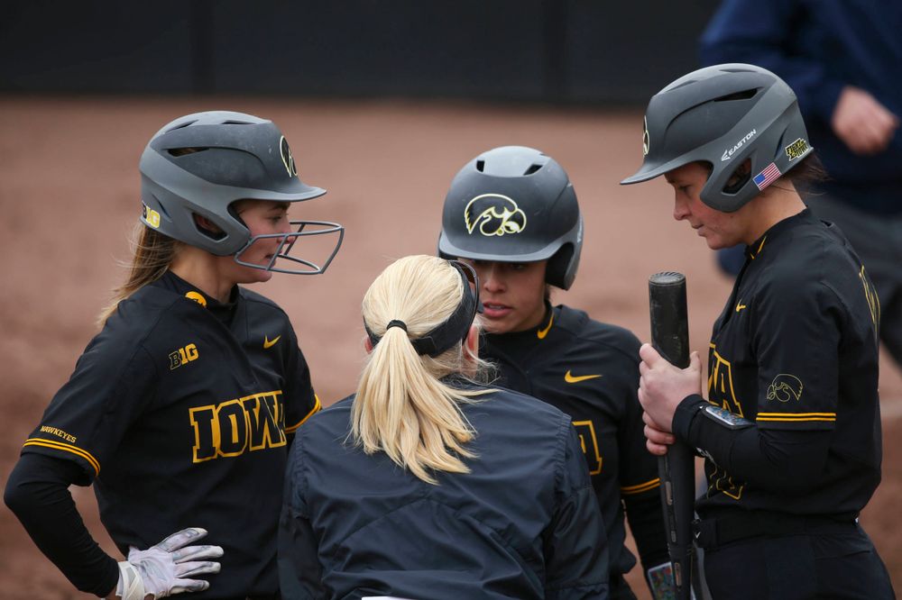 Iowa head coach Renee Gillispie at game 2 vs Northwestern on Saturday, March 30, 2019 at Bob Pearl Field. (Lily Smith/hawkeyesports.com)