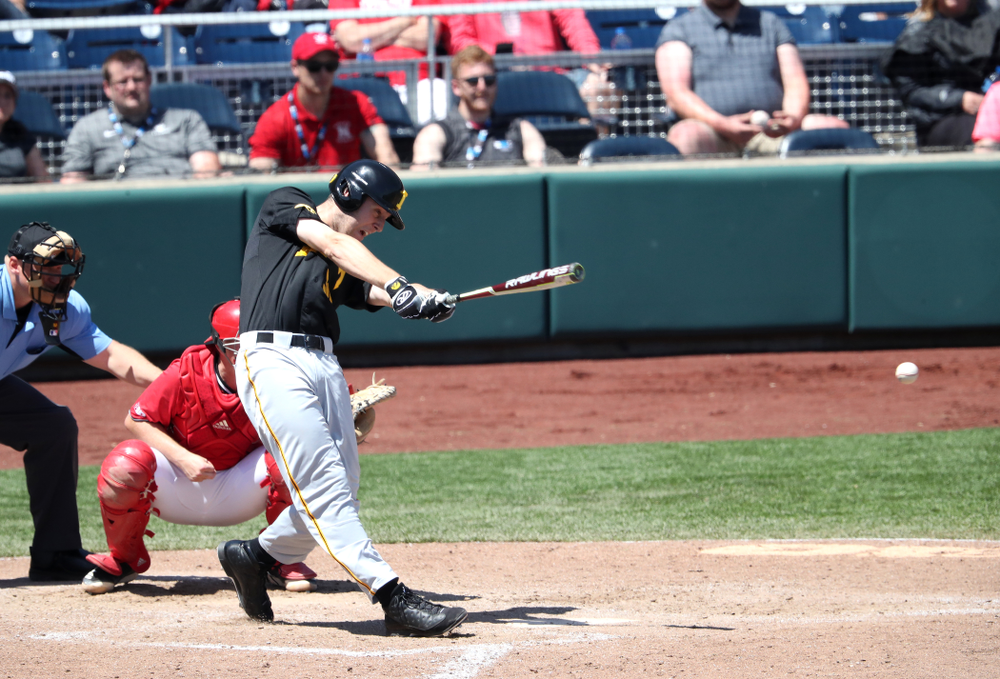 Iowa Hawkeyes Connor McCaffery (30) against the Nebraska Cornhuskers in the first round of the Big Ten Baseball Tournament Friday, May 24, 2019 at TD Ameritrade Park in Omaha, Neb. (Brian Ray/hawkeyesports.com)