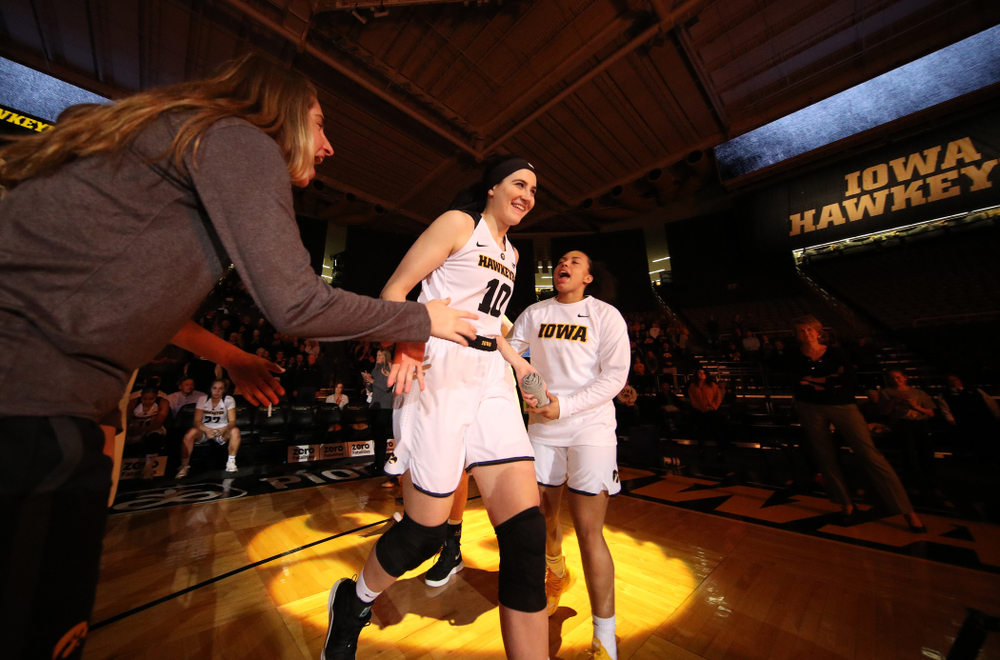 Iowa Hawkeyes forward Megan Gustafson (10) against the Rutgers Scarlet Knights Wednesday, January 23, 2019 at Carver-Hawkeye Arena. (Brian Ray/hawkeyesports.com)