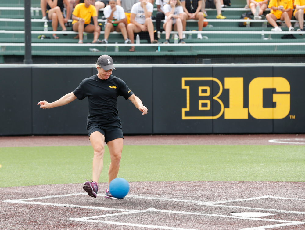 Head Women's Golf Coach Megan Menzel during the Iowa Student Athlete Kickoff Kickball game Sunday, August 19, 2018 at Duane Banks Field. (Brian Ray/hawkeyesports.com)