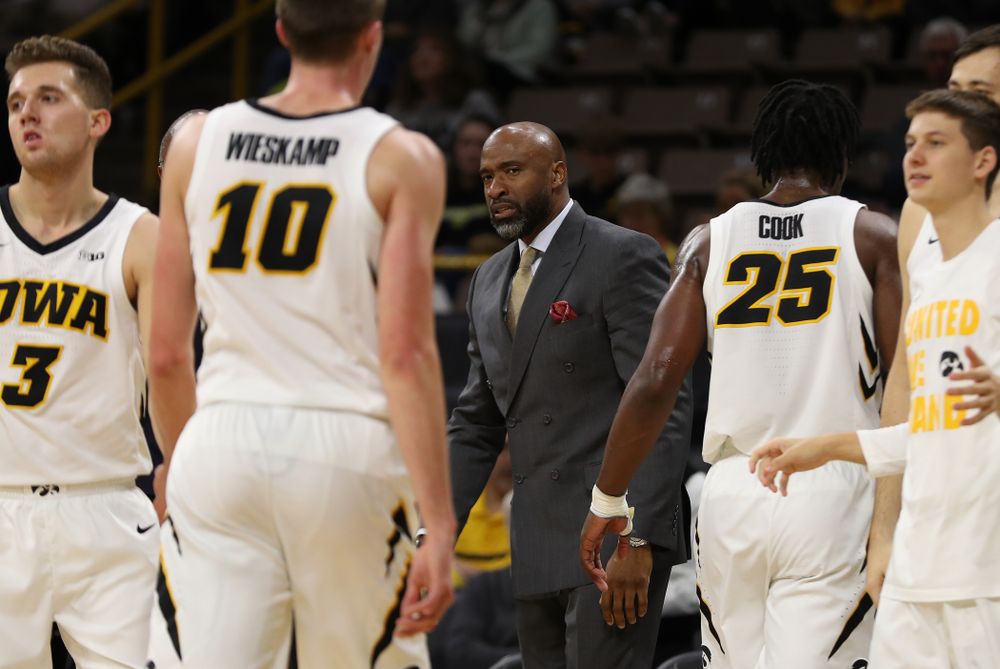 Iowa Hawkeyes assistant coach Andrew Francis against UW Green Bay Sunday, November 11, 2018 at Carver-Hawkeye Arena. (Brian Ray/hawkeyesports.com)