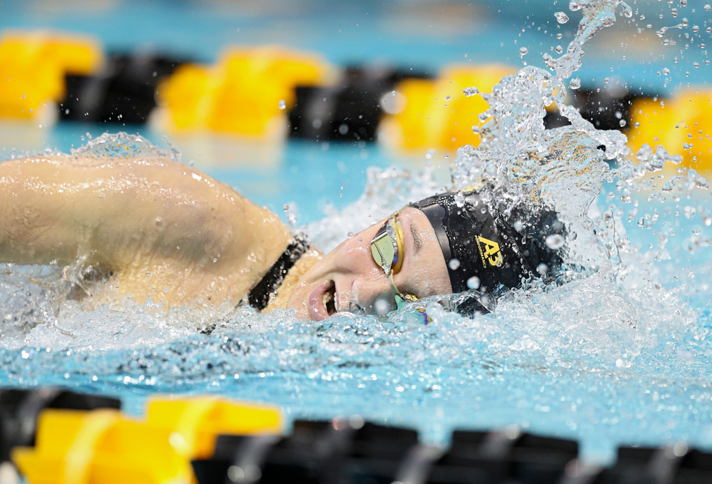 Iowa’s Grace Reeder swims the women’s 400 yard individual medley preliminary event during the 2020 Women’s Big Ten Swimming and Diving Championships at the Campus Recreation and Wellness Center in Iowa City on Friday, February 21, 2020. (Stephen Mally/hawkeyesports.com)
