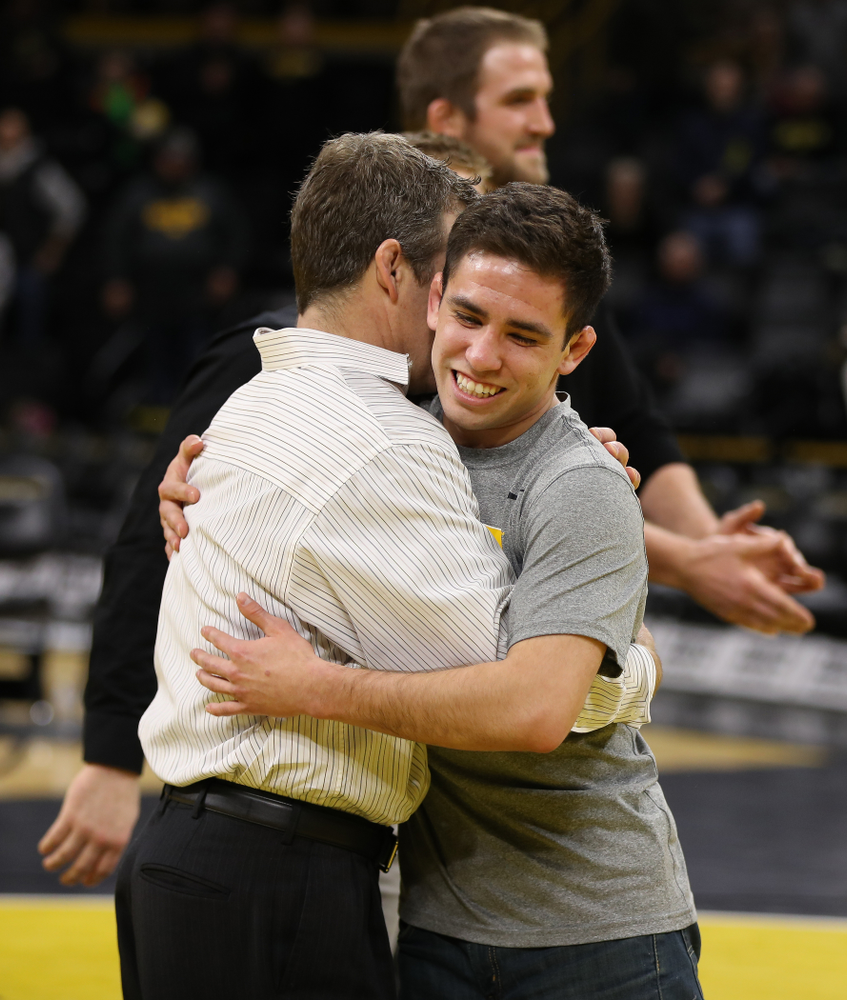 Iowa senior Perez Perez during senior night following their meet against the Indiana Hoosiers Friday, February 15, 2019 at Carver-Hawkeye Arena. (Brian Ray/hawkeyesports.com)