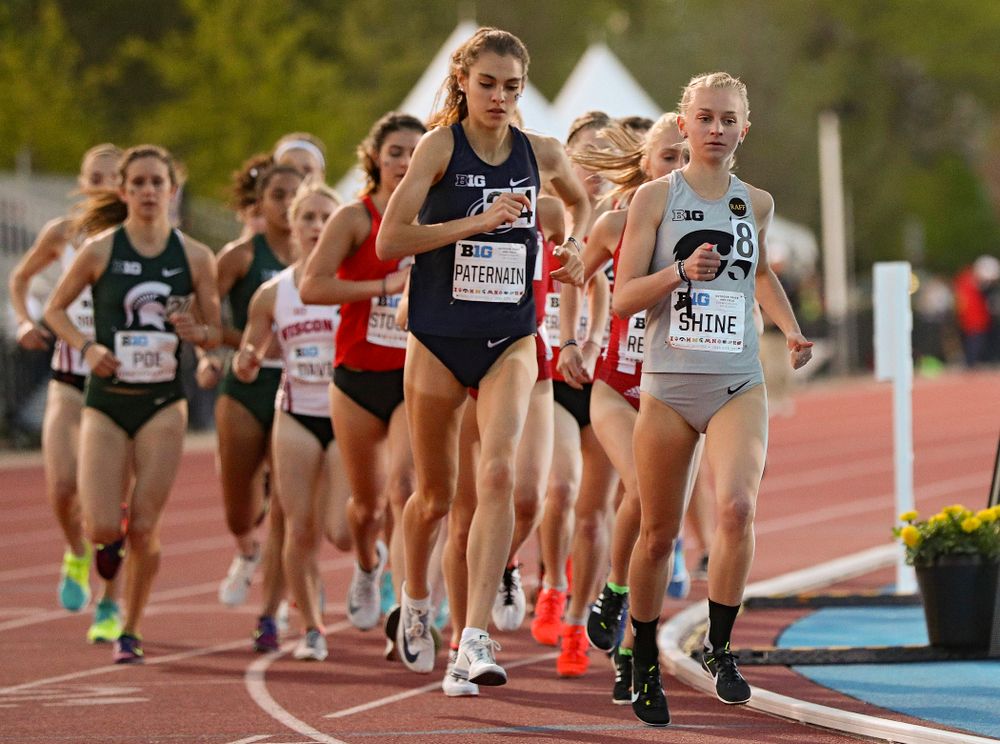 Iowa's Andrea Shine runs the women’s 10,000 meter event on the first day of the Big Ten Outdoor Track and Field Championships at Francis X. Cretzmeyer Track in Iowa City on Friday, May. 10, 2019. (Stephen Mally/hawkeyesports.com)
