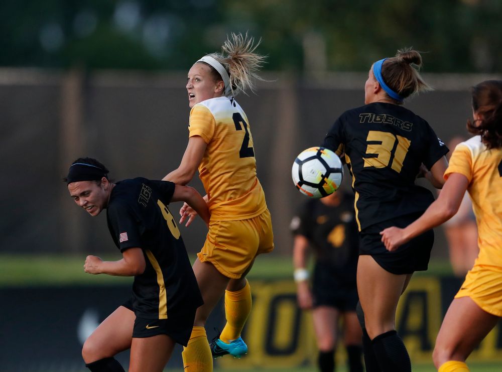 Iowa Hawkeyes Hailey Rydberg (2) against the Missouri Tigers Friday, August 17, 2018 at the Iowa Soccer Complex. (Brian Ray/hawkeyesports.com)