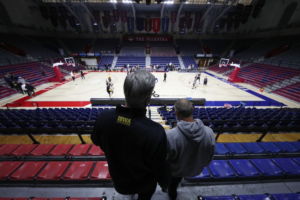 Iowa Hawkeyes head coach Fran McCaffery at the Palestra Friday, January 3, 2020 in Philadelphia. (Brian Ray/hawkeyesports.com)