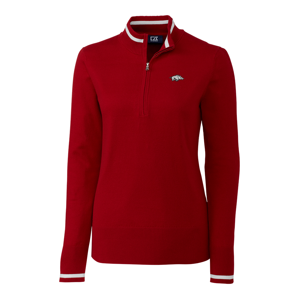 Arkansas Razorbacks Women S Lakemont Tipped Half Zip Arkansas