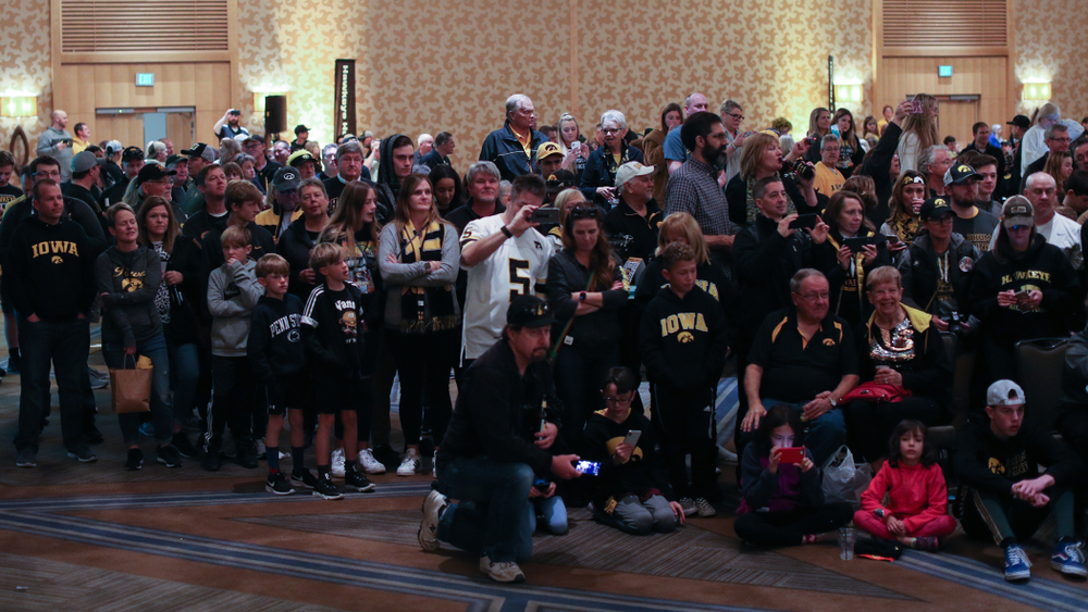 Fans during the Holiday Bowl Hawkeye Huddle Thursday, December 26, 2019 at the Hilton in downtown San Diego. (Brian Ray/hawkeyesports.com)