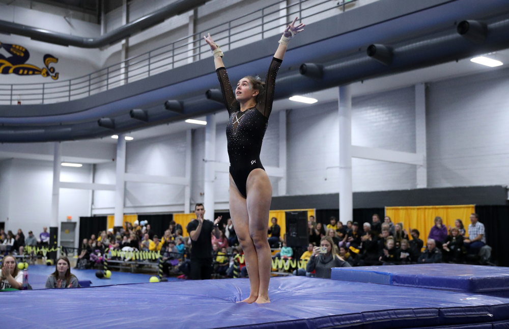 Bridget Killian competes on the vault during the Black and Gold intrasquad meet Saturday, December 1, 2018 at the University of Iowa Field House. (Brian Ray/hawkeyesports.com)