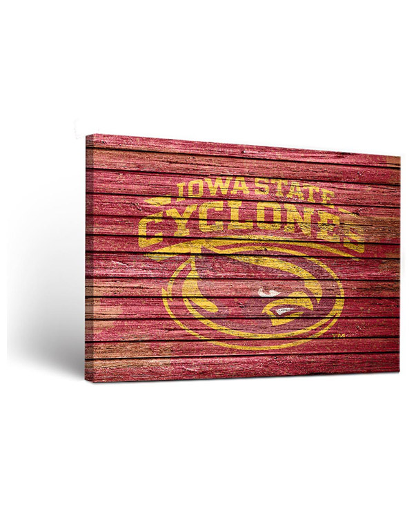 Iowa State Cyclones Canvas Wall Art Weathered Version 18x24 Cy S Locker Room Iowa State Hats And Apparel