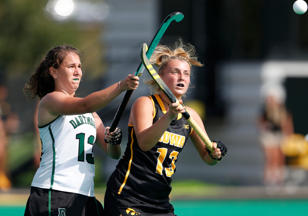 Iowa Hawkeyes Leah Zellner (13) against Dartmouth Friday, August 31, 2018 at Grant Field. (Brian Ray/hawkeyesports.com)