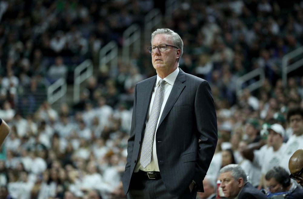 Iowa Hawkeyes head coach Fran McCaffery against Michigan State Tuesday, February 25, 2020 at the Breslin Center in East Lansing, MI. (Brian Ray/hawkeyesports.com)