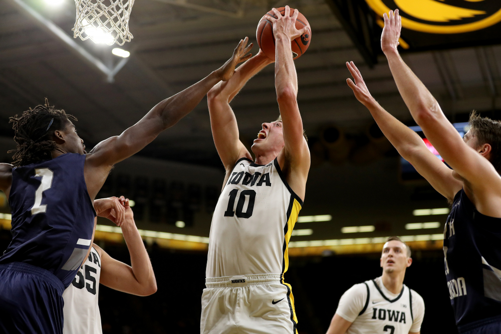 Iowa Hawkeyes guard Joe Wieskamp (10) against North Florida Thursday, November 21, 2019 at Carver-Hawkeye Arena. (Brian Ray/hawkeyesports.com)