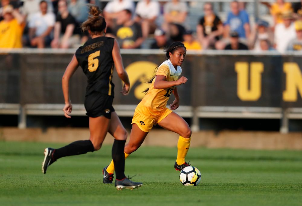 Iowa Hawkeyes Bianca Acuario (13) against the Missouri Tigers Friday, August 17, 2018 at the Iowa Soccer Complex. (Brian Ray/hawkeyesports.com)