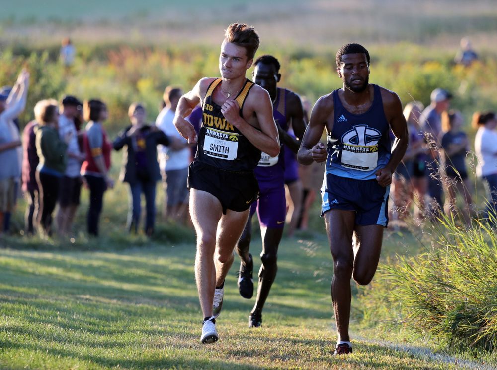 IowaÕs Spencer Smith runs in the 2019 Hawkeye Invitational Friday, September 6, 2019 at the Ashton Cross Country Course. (Brian Ray/hawkeyesports.com)